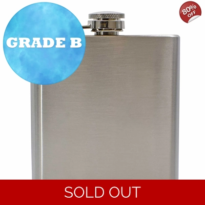 6oz Hip Flask - Steel - Grade B